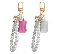 NICENEEDED 2 PCS Keychain Cap for Summer Fridays, 0.5 Oz Lip Balm keychain Lip Gloss Keychain Charms, Lipbalm Portable Holder for Lipstick Bag Purses (No Lip Balm)