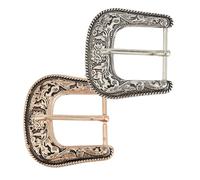 NICENEEDED 2 PCS Western Belt Replace Buckle, Cowboy Leather Belt Buckles Replacement, Retro Removable Single Prong Belt Replace Buckles for Men Women