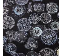 NICENEEDED 2 Sheets Shiny Holographic Stickers, Glitter Magic World Transparent Laser Decals Stickers, Waterproof PET Deco Accessories for Art Craft Scrapbook Bottles Laptop DIY