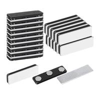 NICENEEDED 20 PCS Magnetic Curtain Closure, Curtain Magnets Clips with Adhesive Buckle with 3 Extra-Strong Magnets to Hold Curtains Closed, Blackout Blind Accessory for Window Name Tag Badge