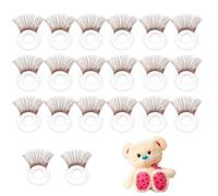 NICENEEDED 20 Pcs Safety Doll Eyelashes, 16mm Brown Doll Eye Lashes for Crocheting, Stuffed Animals Crochet Eyelashes Dolls Making Supplies for Bear Puppet Plush Accessories