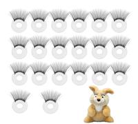NICENEEDED 20 Pcs Safety Doll Eyelashes, 16mm Doll Eye Lashes for Crocheting, Stuffed Animals Crochet Eyelashes Dolls Making Supplies for Bear Puppet Plush Accessories
