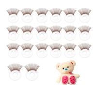 NICENEEDED 20 Pcs Safety Doll Eyelashes, 20mm Doll Eye Lashes for Crocheting, Stuffed Animals Crochet Eyelashes Dolls Making Supplies for Bear Puppet Plush Accessories