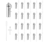 NICENEEDED 20 Set Holy Water Oil Bottles, Anointing Catholic Christian Holy Water with Eyedropper Anointing Container, Keychain Cross Pendant Empty Glass Vial Precision Dropper