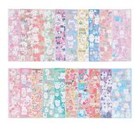 NICENEEDED 20 Sheets Cute Rabbit Kpop Photocard Decorative Stickers, Lovely Rabbits Korean Sticker Decal, Scrapbooking Decorative Stickers for Greeting Cards Album Decoration