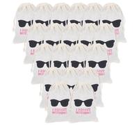NICENEEDED 20PCS Bachelorette Bags 4 x 6 Inches Cotton Muslin Party Bag Drawstring Survival Kits for Wedding Bridal Bachelorette Party (Eyeglass)