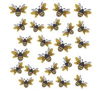 NICENEEDED 24 PCS 3D Bee Decorations, 2 Size Double Layer Glitter Honey Bee Stickers Wall Decor, Realistic Shining Big Bumble Bees Cutouts Decals for Home Party Classroom Outdoor Themed Decor