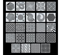 NICENEEDED 24 PCS Geometry Painting Stencils, Reusable Hexagon Painting Template Geometric Stencils for Painting Wall, Honeycomb Drawing Templates Spraying Templates for DIY Furniture Home Decorations