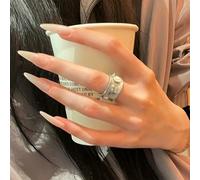 NICENEEDED 24 PCS Long Stiletto Press on Nails, Extra Long Plain False Fingernails for Women, Artificial Fake Nails in Almond Nude for Sticking Shiny Glue on Nails