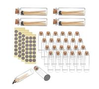 NICENEEDED 24 Set Match Bulk Empty Matches Jars with Cork Top, 84 Striker Stickers Wedding Matches Favors, Bulk Glass Match Holder for DIY Wedding Bridal Shower Party Favors Guests