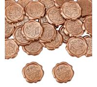 NICENEEDED 25 PCS 3D Embossed Rose Wax Seal Stickers, 1.26" Vintage Gold Self-Adhesive Seal Stickers, Envelope Decoration for Wedding Party Christmas DIY