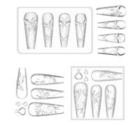 NICENEEDED 2PCS 3D Lotus Flower Nail Art Mold, Silicone Carving Template, Floral Blossom Petals Nail Decor Supplies Accessories for DIY