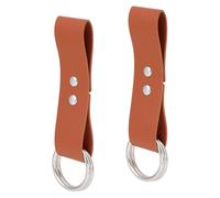 NICENEEDED 2PCS Leather Skirt Hikes Renaissance Belt, Medieval Leather Strap Connectors Tool Belt Accessories, Double Ring Leather Loop Belt Holder for Renaissance Faire Cosplay