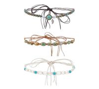 NICENEEDED 3 Pcs Cowboy Hat Bands, Ethnic Style Hat Belts, Western Wax Cord Hat Band Beaded Cowboy Straw Hat Band Replacement for Fedora Hat Decoration