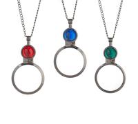 NICENEEDED 3 Pcs Magnifying Glass Necklace, 10x Magnifier Pendant Necklace, Vintage Reading Magnifying Lens for Book Newspaper Reading Needlework Jewelry Accessory