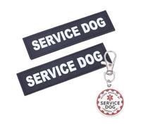 NICENEEDED 3 Pcs Service Dog Patches Set, Servcie Dog Tags for Harness, Dog Vest Harness Patches Removable Dog Tags Hook Backing Tags Easily Attach to Dog Collar for Small or Medium Working Dog