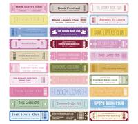 NICENEEDED 30 PCS Colorful Book Club Bookmarks, Funny Ticket Style Reading Tracker Fantasy Dark Romance Page Markers, Book Club Gifts Glitter Bookmarks for Reading Party Favors Library