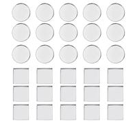 NICENEEDED 30 PCS Empty Metal Round and Square Pans for Eyeshadow, 24mm 26mm Cosmetic Eyeshadow Tin Palette, Empty Eyeshadow Containers and Accessories for DIY Makeup Projects