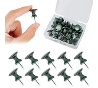 NICENEEDED 30 Pcs Metal Giant Push Pins, 0.98 Inch Large Push Pins for Cork, Black Head Steel Pin Thumbtack Plastic Needle for Map Photo Poster Document Paper Craft