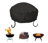 NICENEEDED 33.4" x 15.7" Round Fire Pit Cover, Waterproof Outdoor Patio Fire Bowl Cover Wind-proof Firepit Protector, Oxford Cloth Cover for Gas Firepit Table