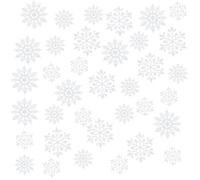 NICENEEDED 36 PCS Christmas Snowflake Ornaments, White and Silver Christmas Tree Decorations, Plastic Glitter Hanging Snow Flakes for Party Holiday Home Decor Craft