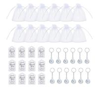 NICENEEDED 36 PCS Employee Appreciation Keychain, Motivational Keychains Inspirational Quote Key Chains with Keychains Organza Bags, Staff Appreciation Key Ring for Women Men