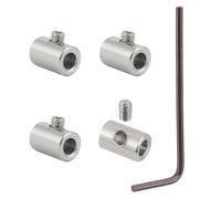 NICENEEDED 3mm Hole Wire Rope Clips Set, 4 Pcs Stainless Steel Single Holes Lock Cable Clamps Clip with M4 Hexagon Screws Spanner for Cable Fitting