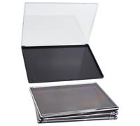 NICENEEDED 3Pack Large Magnetic Makeup Palette with Clear Top, 8.9 x 6.1 x 0.2 inch Rectangular Make-up Dispensing Plate, Storage Box for DIY Cosmetics Lipstick Blush Powder