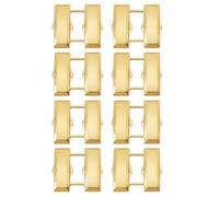 NICENEEDED 4 Pairs Captain Bars Collar, 2.5 x 2.5 cm Metal Insignia Finish Police Military Uniform Pin, Double Clutch Pin Back, Gold Insignia of Rank Lapel Pins for Cosplay