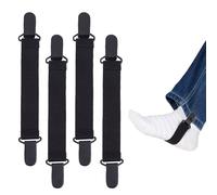 NICENEEDED 4 PCS Adjustable Boot Clips for Cowboy Boots, Elastic Motorcycle BootS Straps, Stirrups Leg Strap with Heavy Sturdy Clip Keeping Your Pants Tucked