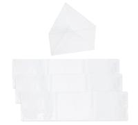 NICENEEDED 4 PCS Mahjong Card Sleeve Holder, Clear Tri Fold Protector, Transparent Large Scorecard Cover Mahjong gifts Fit Large Print Size