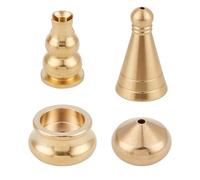 NICENEEDED 4 Pcs Mini Brass Incense Holder, Copper Incense Burner Holder Cone Stick Burner Gold Plate Holder, Metal Ash Catcher Home Fragrance Decoration