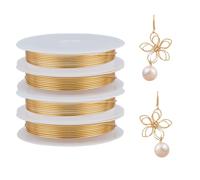 NICENEEDED 4 Rolls 19 Gauge 4.26ft 14K Gold Filled Wire, Gold Filled Brass Wire Craft Copper Wire, Bendable Soft Copper Wire for Plants Jewelry Making Electroculture Gardening Antenna