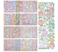 NICENEEDED 40 Sheets Cartoon Character Stickers, Self Adhesive Photocard Sticker with Cat Puppy, Cute Aesthetic Kpop Deco sticker for Journaling Arts Crafts Scrapbook Toploaders