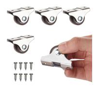 NICENEEDED 4Pcs 1 Inch Mini Rigid Caster Wheels, Little Casters Wheels for Furniture Under Bed Storage Drawers