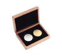 NICENEEDED 5.1 x 3.7 Inch Challange Coin Display Case, Black Single Double Silver Dollar Coins Holder, Wooden Medals Shadow Collectors for Commenorative