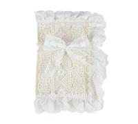 NICENEEDED 5.7" x 1.96" A5 Lace Book Cover with Bow, Adjustable Decorative Printed Soft Cloth Paperback Protector, Washable Book Sleeve for Novel Notebook Book Lover Favor