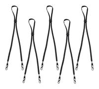 NICENEEDED 5 PCS Adjustable Hat Band Clips, Removable Black Elastic Hat Chin Cord, Windproof Anti Lost Hat Band Clips for Golf Boating Fishing Hat Outdoor