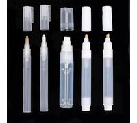 NICENEEDED 5 Pcs Blank Refillable Paint Pens, Empty Refill Paint Markers for Painting, Transparent Pen Tube White Acrylic Paint Pen Oil Water Ink Drawing Markers for Art Painting Crafts