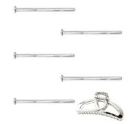 NICENEEDED 5 PCS Central Axle Rod for Hair Claw Clip Spring Replacement, 25 mm Silver Stainless Steel Central Axle Rod for Squre Rectangle Butterfly Jaw Clamp Repair Parts