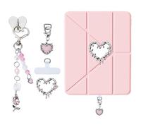NICENEEDED 5 PCS Charm Chains for Kindle, Love Heart Bracelet Strap Decorating Accessories for Reader Booklovers Women Men, Cute E-reader Charm Compatible for E-Reader Phone
