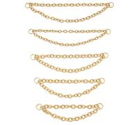 NICENEEDED 5 PCS Nose Chain, Alloy Double Nostril Bridge Chain Across Top Nose Rings Chain, 30/35/40/45/50MM Gold Nostril Chain Piercing Jewelry for Men Women