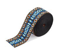 NICENEEDED 5 Yards Vintage Jacquard Ribbon, Ethnic Style Embroidery Polyester Ribbons, Boho Emobridered Woven Ribbon Sewing Jacquard Trim for DIY Garment Clothing Accessories Embellishment Decorations