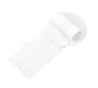 NICENEEDED 5 Yards White Lace Embroidery Trim, Embroidered Ruffled Lace Sew on Trims, Cotton Lace Fabric Trimmings for DIY Craft and Sewing Wedding Bridal Dress