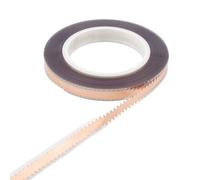 NICENEEDED 50 Yard Double Edged Scalloped Copper Foil Tape, Light Gold Backed Large Scalloped Tape, Conductive Adhesive Copper Tape for Stained Glass Art DIY Handicrafts