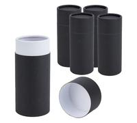 NICENEEDED 5Pcs 100ML Black Kraft Paper Tubes with Lid, Cardboard Boxes Empty Kraft Paper Jar Round Containers, Essential Oil Bottle Packaging Box Kraft Paper Containers for Tea Coffee
