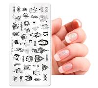 NICENEEDED 6 * 12cm Starry Star Moon Design Nail Stamping Plate, Tarot Theme Holiday Nail Stamping templates for Acrylic nail, Stainless Steel Nail Nail Art Tools for DIY Making