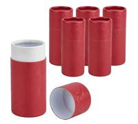 NICENEEDED 6 Pcs 30ML Red Kraft Paper Tubes with Lid, Cardboard Boxes Empty Kraft Paper Jar Round Containers, Essential Oil Bottle Packaging Box Round Kraft Paper Containers for Tea Coffee