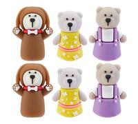 NICENEEDED 6 PCS Bear Knitting Needle Stoppers, Silicone Needle Point Protectors Beads, Colorful Knitting Needle Caps for Sewing Quilting DIY Art Project