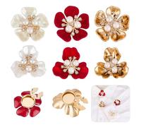 NICENEEDED 6 PCS Flower Button Covers, Shell Pearl Floral Cuff Link Replacement Buttons, Detachable Sewing DIY Decorative Buttons for Women Men Dress Shirt Tuxedo Blouses Dresses